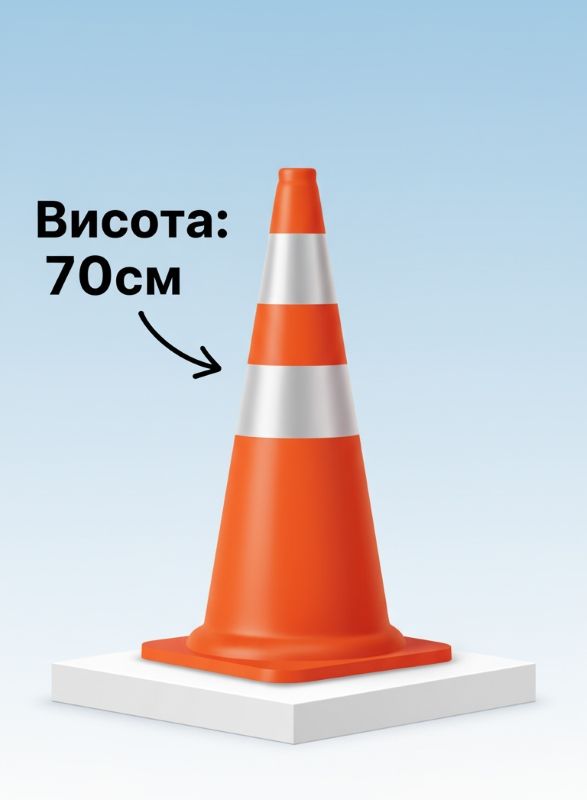 Сигнальный гибкий дорожный конус 700 мм Безопасность и видимость